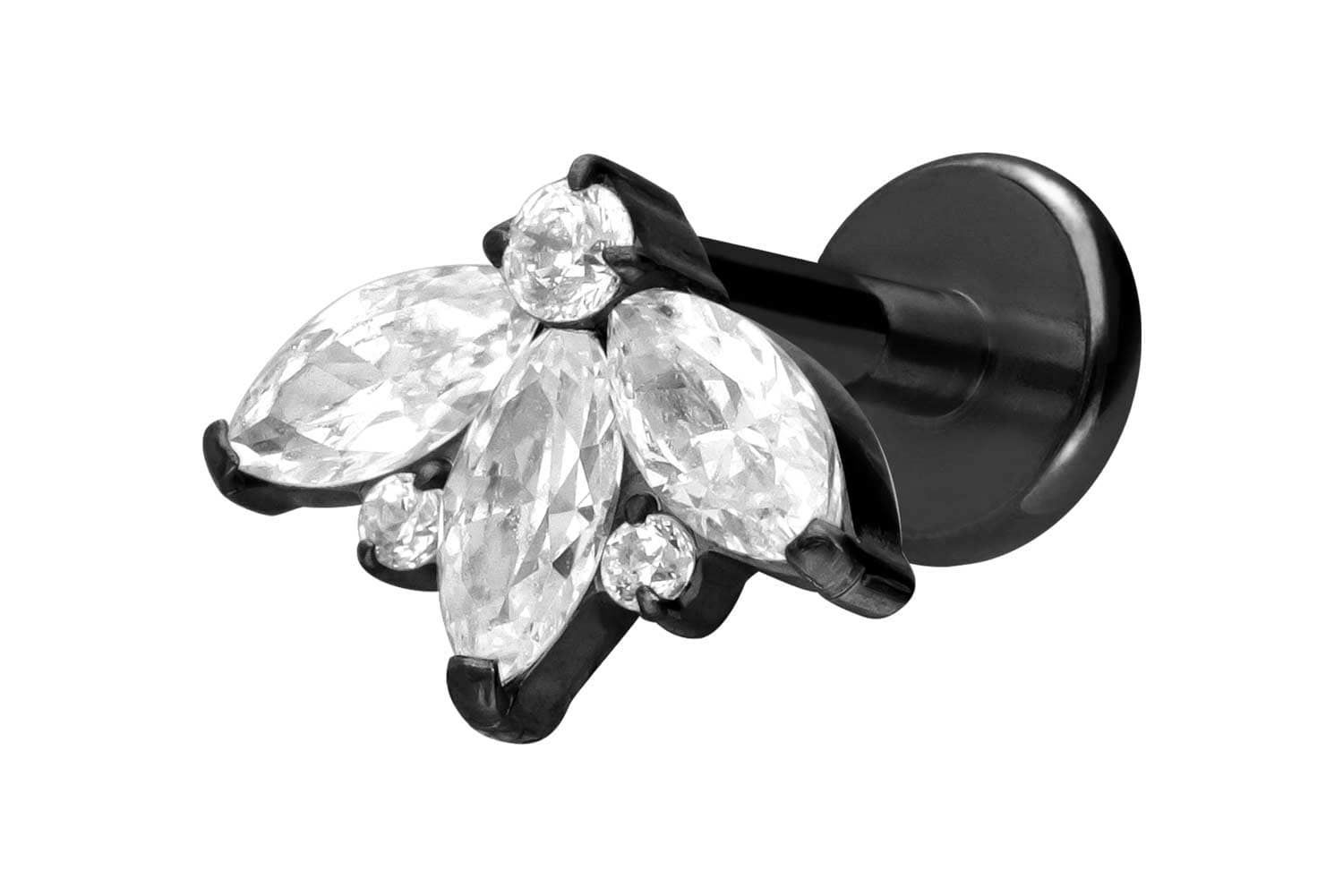 Titan Labret Piercing mit Innengewinde LOTUSBLÜTE